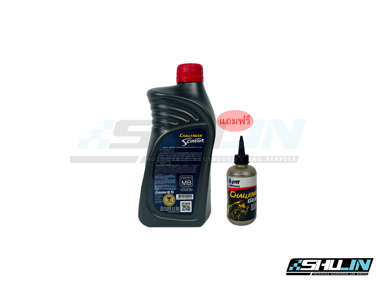 น้ำมัน PTT รุ่น Challenger SCOOTER 10W-30 0.8L (แถมน้ำมันเกียร์)