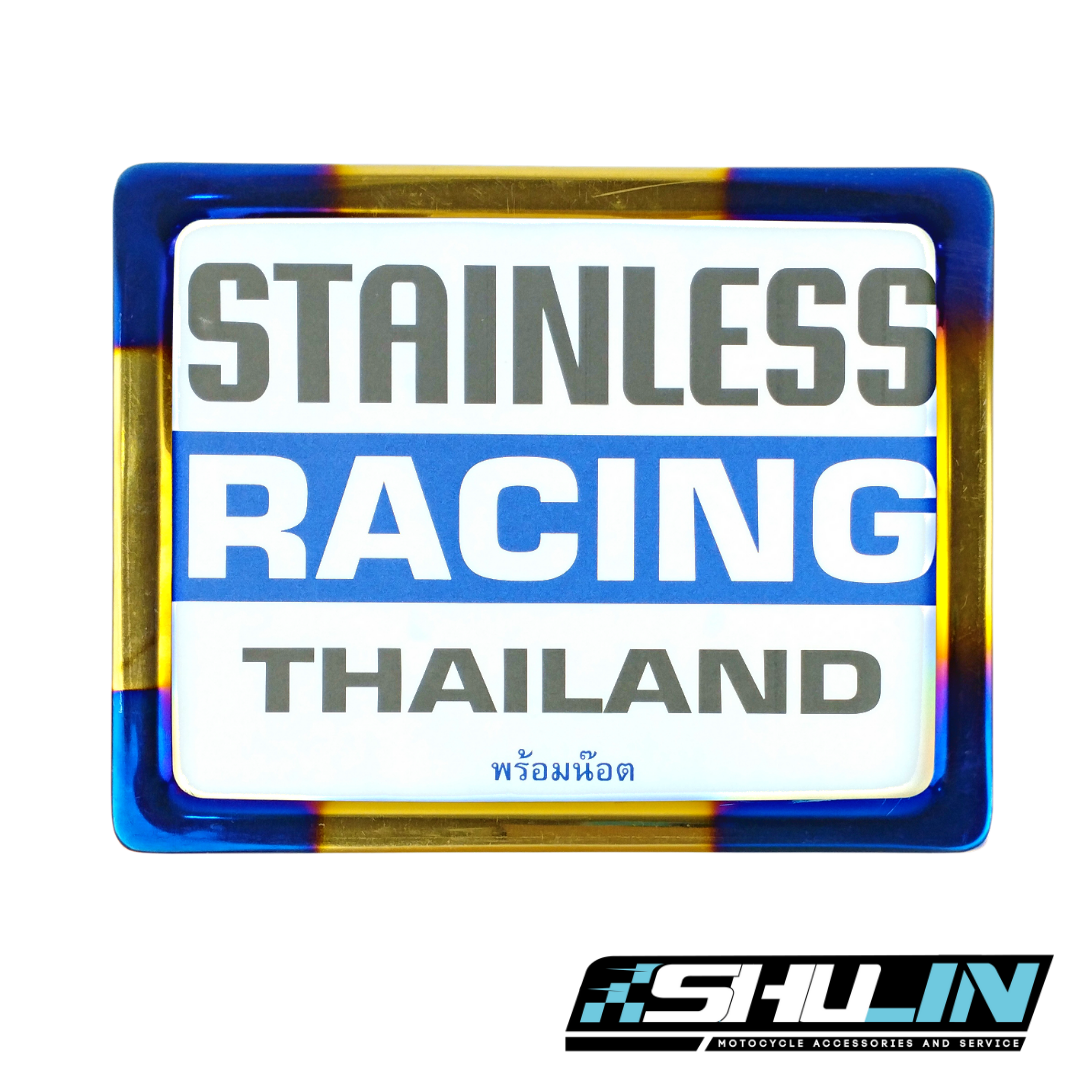 กรอบป้ายทะเบียน STAINLLES RACING THAILAND พร้อมน๊อต (สแตนเลส ไทเท)