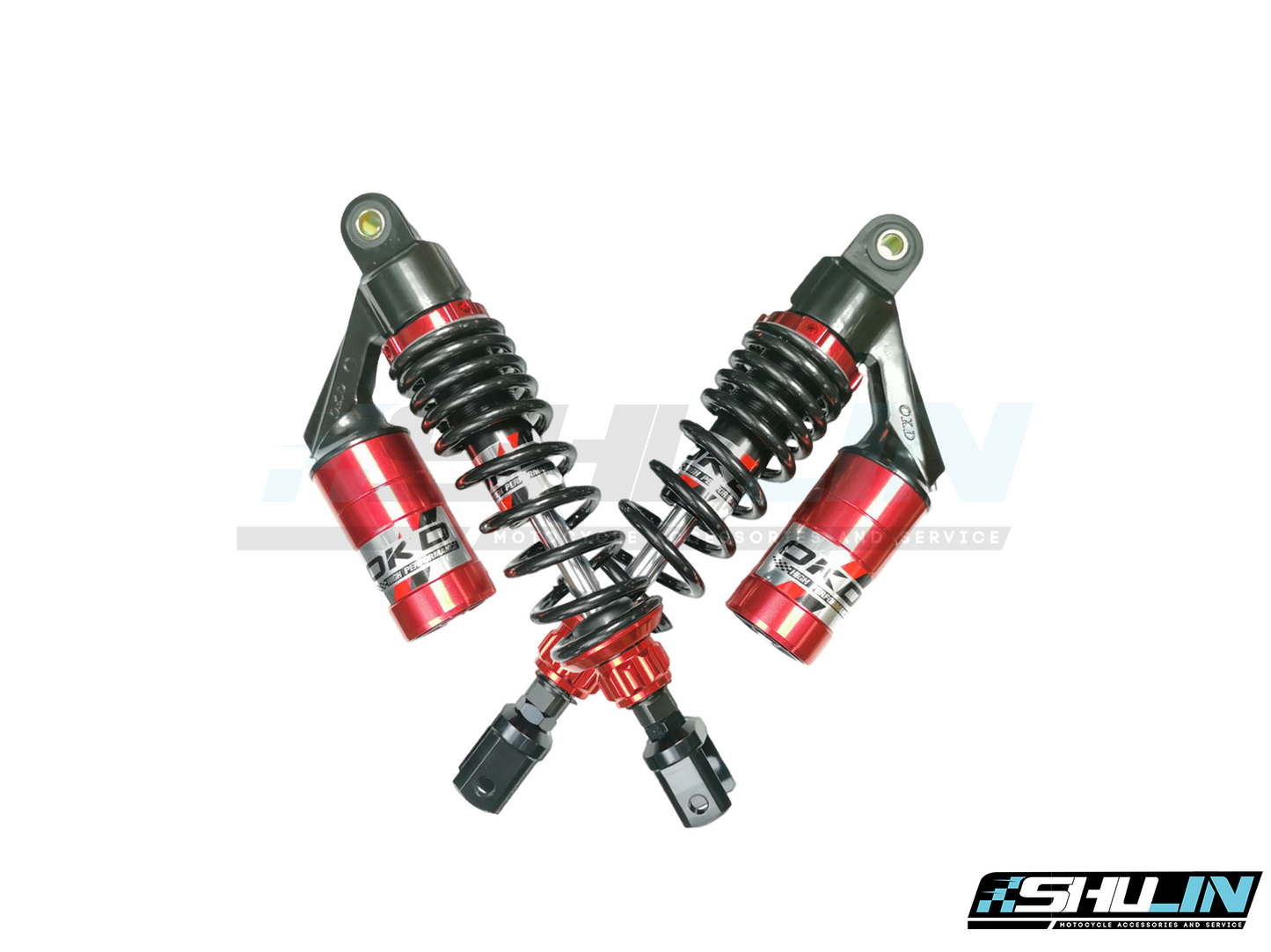 โช้คหลัง OKD รุ่น GAS REVO PLUS N-MAX (2020) - สปริงดำ ไส้แดง แหวนแดง